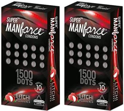 MANFORCE Extra Dots Condom (Pack of 2) with Nature Vedic Shilajit Capsules(30 Caps)Combo Condom