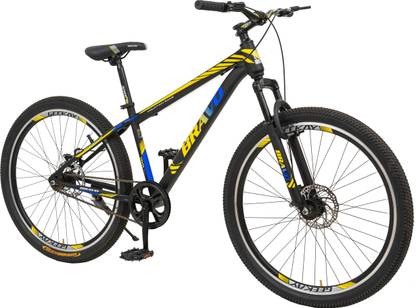 Geekay Bravo Single Speed Mountain Bicycle | Mountain Cycles 26" Yellow 26 T (inch) Mountain Cycle