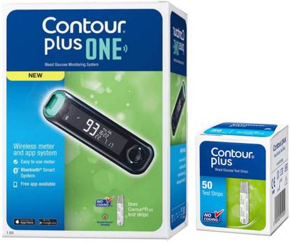 CONTOUR PLUS One World No. 1 Glucometer ( 50 Strips+10 Lancets+Lancing Device) Glucometer