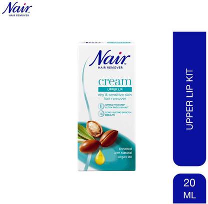 Nair Hair Remover Cream Upper Lip Kit, 20 ml || Enriched With Natural Argan Oil Cream