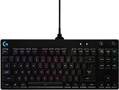 Logitech G Pro / Mechanical, Tenkeyless design, LIGHTSYNC RGB Backlit Keys Wired USB Standard Gaming Keyboard Compatible with Desktop, Laptop, Mac G Pro / Mechanical, Tenkeyless design, LIGHTSYNC RGB Backlit Keys