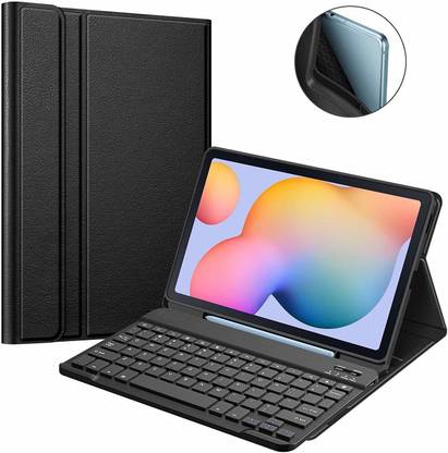 microware Keyboard Case for Sam-sung Galaxy Tab S6 Lite 10.4'' 2020 Model SM-P615 (LTE) Bluetooth Handheld Tablet Keyboard Compatible with Desktop, Laptop, Mac Easy to Use,Plug and Play,Quick, Comfy Durable body