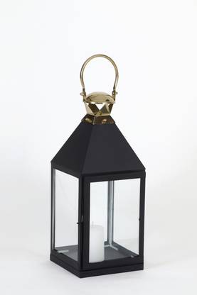 Opaxa living -Decorous Candle Lantern Handcrafted Luxury Design with Black Texture Touch Black Metal Table Lantern