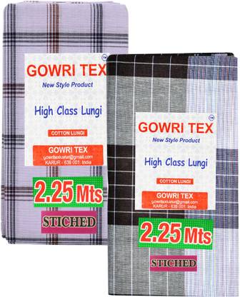 GOWRI TEX Checkered Multicolor Lungi