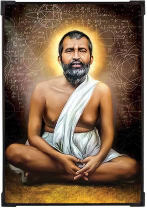 FURNATO | Ramkrishna Paramhans Painting with UV Coated MDF Frame | Home Decor Digital Reprint 17 inch x 12 inch Painting