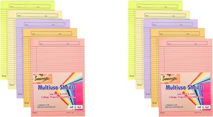snow crafts BOTH SIDE RULED A4 75 gsm Coloured Paper