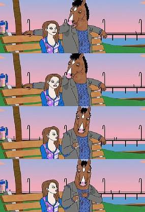 bojack and sarah actors friends horseman love sarah lynn tv show wallpaper Poster Paper Print