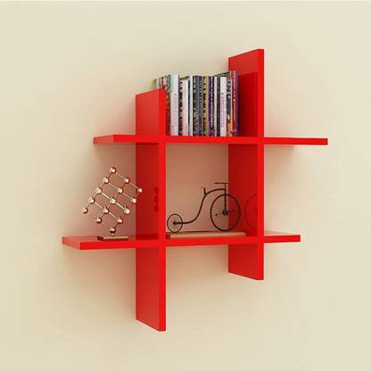 woodinzo Glossy Wall Rack Shelves for Living and Bedroom Decoration MDF (Medium Density Fiber) Wall Shelf