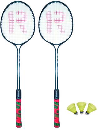 Imagine Double shaft badminton racket set of 2 Multicolor Strung Badminton Racquet