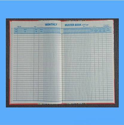 R K SALES Muster Book R K Monthly Muster Book 68 PAGES PACK OF 1 2-Part Hard Bound