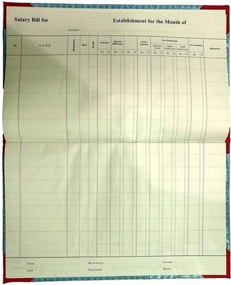 R K SALES Salary Bill register R K Salary Bill Register 120 PAGES PACK OF 1 2-Part Hard Bound