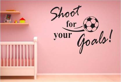 WALL GURU 70 cm SHOOT FOR YOUR GOALS WALL STICKER (SIZE-70X89CM) Self Adhesive Sticker