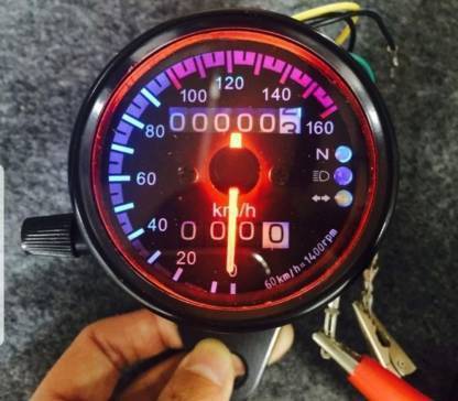 Olsic Dual Odometer Speedometer Gauge LED Background Light Universal For Bike Analog Speedometer