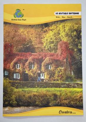 Global Eco Mart Rewritable Notebook - Combo 1 A4 Notebook Ruled 16 Pages