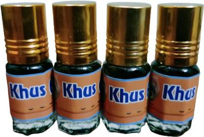 kah attar KHUS ATTAR (A PACK OF 4 BOTTLES @ 3ML EACH) Herbal Attar