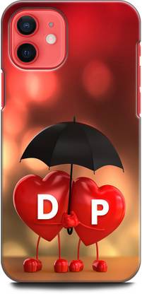 KEYCENT Back Cover for APPLE iPhone 12 D P, D LOVES P, NAME, ALPHABET, DP LOVE, HART, BLUE