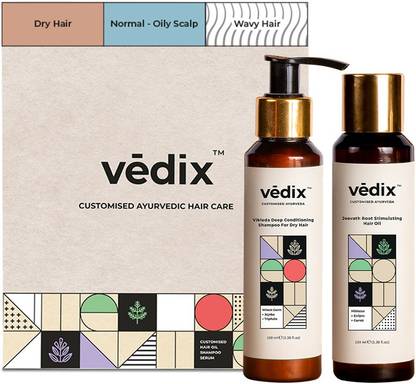 Vedix Hair Growth Combo Hair Oil and Hair Shampoo Dry Hair Normal -Oily Scalp Curly - Wavy Hair