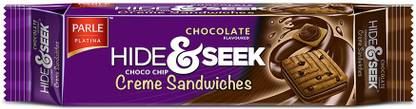PARLE Hide and Seek Choco Chipes Vanilla Flavoured Cream Sandwich Biscuit