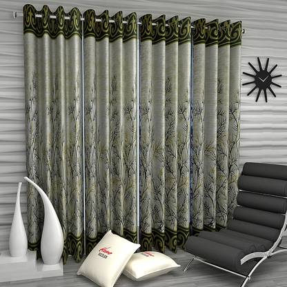 Home Sizzler 244 cm (8 ft) Long Door Polyester Semi Transparent Curtain (Pack Of 4)
