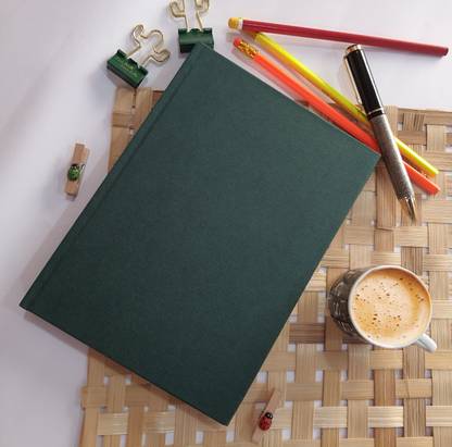 TORTUGA Hardbound ,Hardcover Sketchbook journal (pack of 1)120 gsm ( Bottle Green) A5 Notebook Unruled 160 Pages