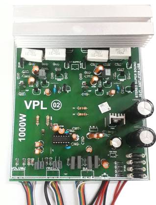 rECORD silver 1000 WATTS 2SC5200 1943 MOSFET BASED STEREO AUDIO AMPLIFIER CIRCUIT BOARD INBUILT BASS TREBLE BOARD AS PER COMPATIBILITY Sound Recorder and Sound Circuit Electronic Hobby Kit