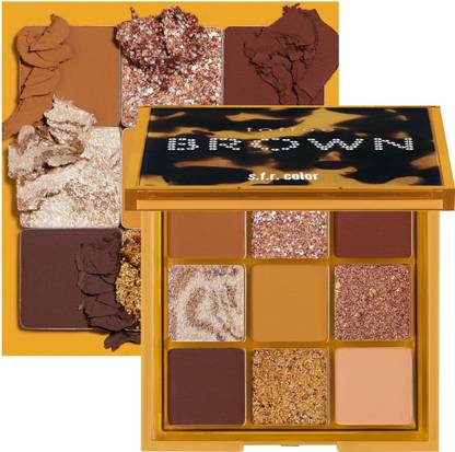 s.f.r color Toffee Brown 9 color pastel mini eyeshadow palette | nude and natural mix 9 g