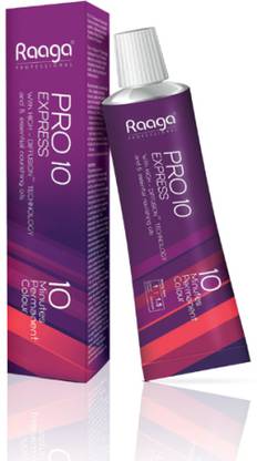 RAAGA PROFESSIONAL Pro 10 Express Permanent Hair Color | Black 1 | 90 gm (Pack of 1) , Black