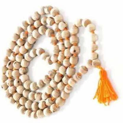SHASHWAT CREATION Safed Chandan Mala White Sandalwood Mala with Lab Certificate (108+1 Beads)