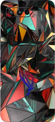 CLAXA Polygon Red Rog 5 Back Skin Guard, Polygon Red Mobile Skin