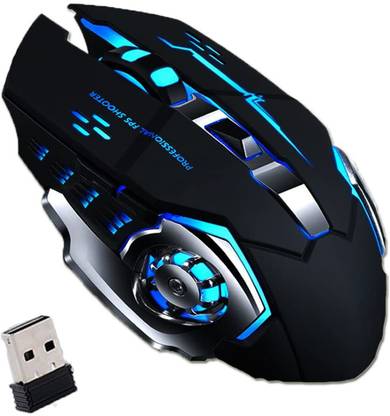 microware 2.4Ghz Rechargeable Wireless Gaming Mouse, X8 professional Gaming Mouse Wireless Ambidextrous Optical  Gaming Mouse  with Bluetooth