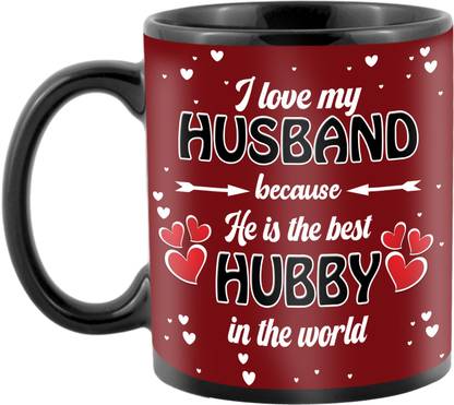 Giftforyou Love my hubby heart coffee mug Ceramic Coffee Mug