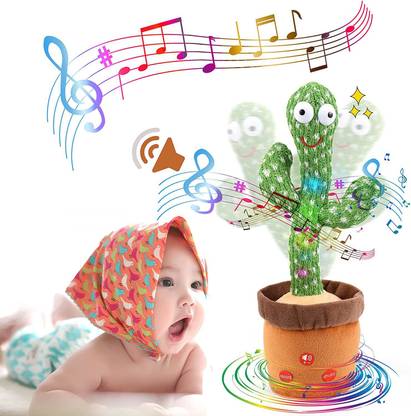 Dallao Volume Adjustable Dancing Cactus, Colorful Glowing Talking Cactus Toy