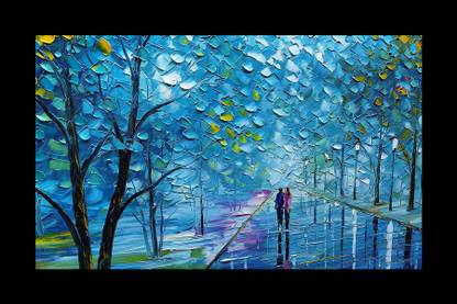Jitesh Arts Oil Paint Scenery Digital Reprint 18 inch x 12 inch Painting