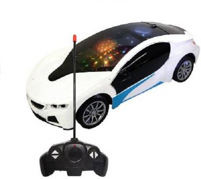3 Jokers 3D LED Light & Sound Car with Remote Control Toy for Kids (Color as per Stock)