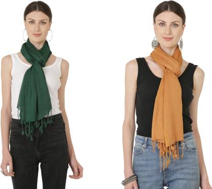 Sriyaana Solid Rayon Men & Women Scarf, Stole, Fancy Scarf