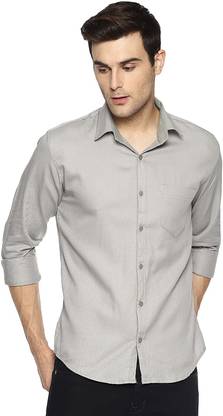 Men Solid Casual Grey Shirt