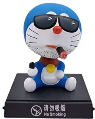 kawaii kart Doraemon Anime Action Figure Bobblehead Toy with Mobile Holder|Car Dashboard