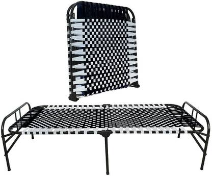 CASSAFLIP Premium Quality Magic SmartBase Niwar Bed, Folding Bed, Guest Folding Bed Cot Metal Single Bed