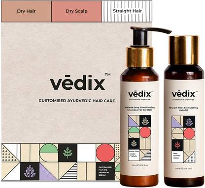 Vedix Customised Hair Growth Combo|Hair Oil For Hair Fall|Anti Hair Fall Shampoo|Dry Hair|Dry Scalp|Straight Hair -200 ml