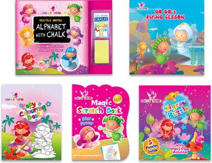 Aadarsh Colour Fairies Combo Set of 5 Books with Chalk Book Pen Gift Set