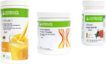 HERBALIFE Formula 1 MANGO Shake + Protein 200 Gm + Afresh Energy Drink TULSI Nutrition Drink