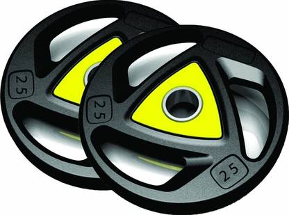 yash fitness 50 kg Neon Pop Set of 25Kg X 2 Gym Olympic Size plates Black (50Kg) Home Gym Combo