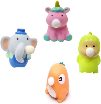 HALO NATION Squish Blow Bubble Soft Squeeze Bubble Fidget Pop Toy Cartoon Squishy toy - 4 pc Squish Blow Bubble fidget Gag Toy
