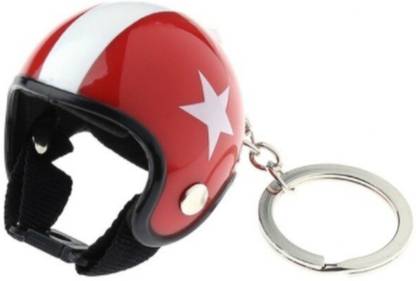 n v p New Styles Bike Helmet Keychain Motorcycle Helmets Key Ring (2pc RED) Key Chain