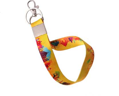 AVI Yellow India monuments design Small lanyard type bike keychain R1403059 Key Chain