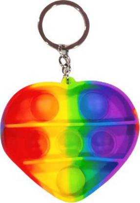 Gayatri Enterprise Push-Pop it KeyChain - SILICONE HEART (BIG) l Relief Stress I KeyChain Toys Key Chain