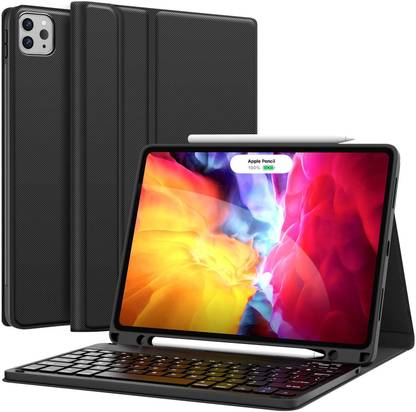 microware iPad Pro 11 inch 2021 Case with Keyboard(3rd/2nd/1st Gen)-Wireless Detachable Bluetooth Handheld Tablet Keyboard Compatible with Desktop, Laptop, Mac