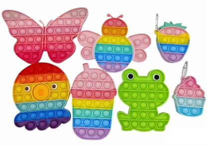 FunBlast Set of 7 Pop its Game, Pop it Toy, Pop it fidgets, Popping Toys for Kids