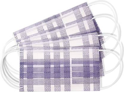 Navyaashray Pack of Check Print 50 mask, 3 layered face mask Surgical Mask