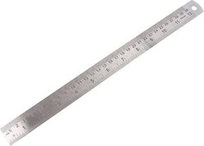 Asiatic Steel Silver Color Scale 30 CM 1 PCs Measuring Scale Cube